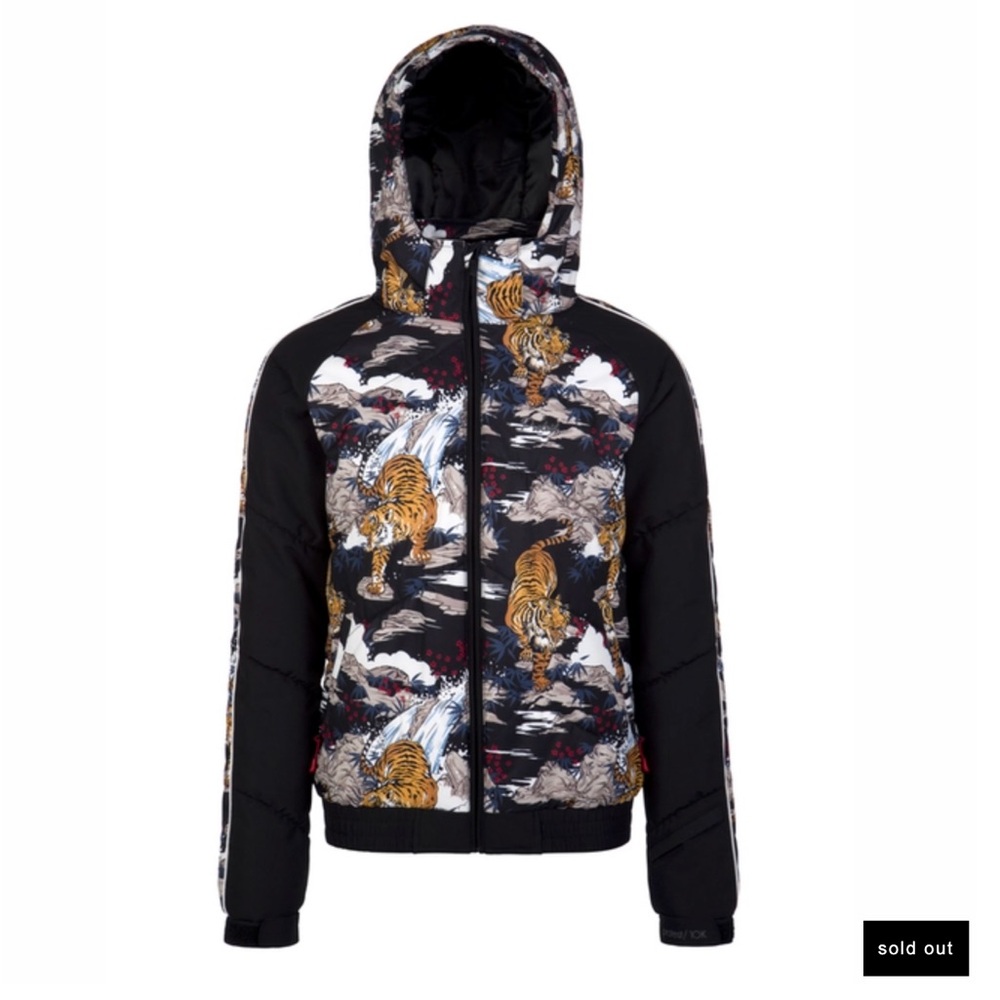 Protest Risto Snow Jacket - Black Tiger Print